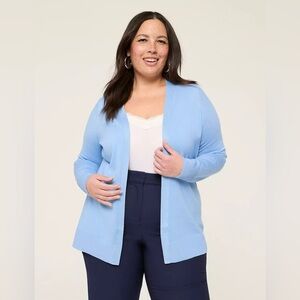 Lane Bryant Modern Long-Sleeve Open-Front Cardigan